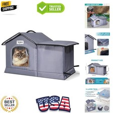 Outdoor Cat House Weatherproof  Insulated for Winter - Upgraded Seamless Bot...