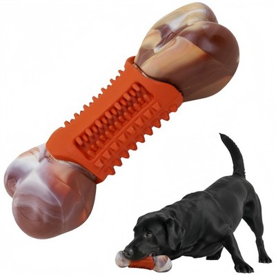 PETKN Tough Bone Chew Toy for Aggressive Heavy Chewers, Nylon & Rubber, MedLg