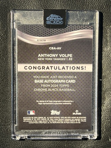 ANTHONY VOLPE 2024 Topps Chrome Black Refractor Auto 119/150 - Picture 2 of 2