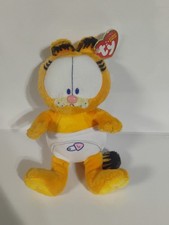 Rare Ty Beanie Baby - GARFIELD the Cat in Diapers (8 Inch) Stuffed Toy Vintage 