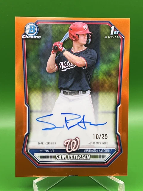 2026 Bowman Sam Petersen TRUE ORANGE Refractor Chrome Auto /25  Nationals 🔥