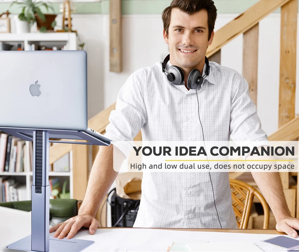 Soporte ajustable para computadora portátil alto fuerte flujo de aire adecuado para computadoras portátiles de 13,3-17,3 pulgadas Foto 2 de 4