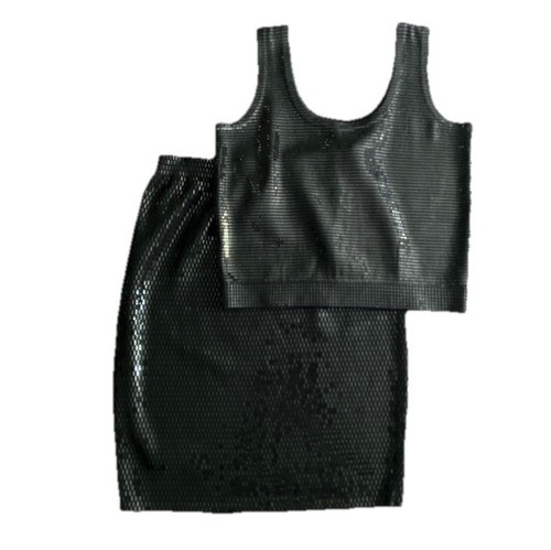 St. John Evening Collection schwarz Paillette Strick Bleistiftrock Shell Top Set 14 L - Bild 1 von 19