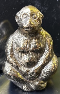 Vintage Brass Monkey Ape Chimp Bell Mid-Century Modern Hollywood Regency 3 