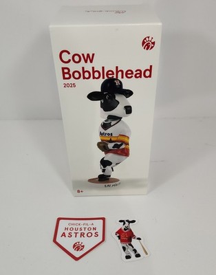 Houston Astros Chick-Fil-A Cow Bobble head And Two Stickers Exclusive