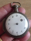 GOOD ANTIQUE SILVER  GENTS FUSEE VERGE SQUARE PILLAR POCKET WATCH