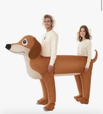 Couple Inflatable Dachshund Costume for Adult Halloween Blow Up Costumes 2 Pe...