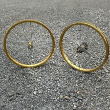 Vintage 1980s Araya 20x1.75 Bmx Rims Spokes Wheels Japan Gold Aluminum Bicycle Vintage 1980s Araya 20x1.75 Bmx Rims Spokes Wheels Japan Gold Aluminum Bicycle