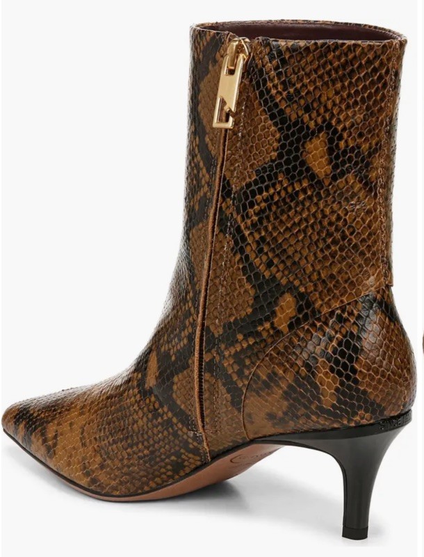 Franco Sarto Anna Snake Print Leather booties taupe New Retail $180 - Size 9.5