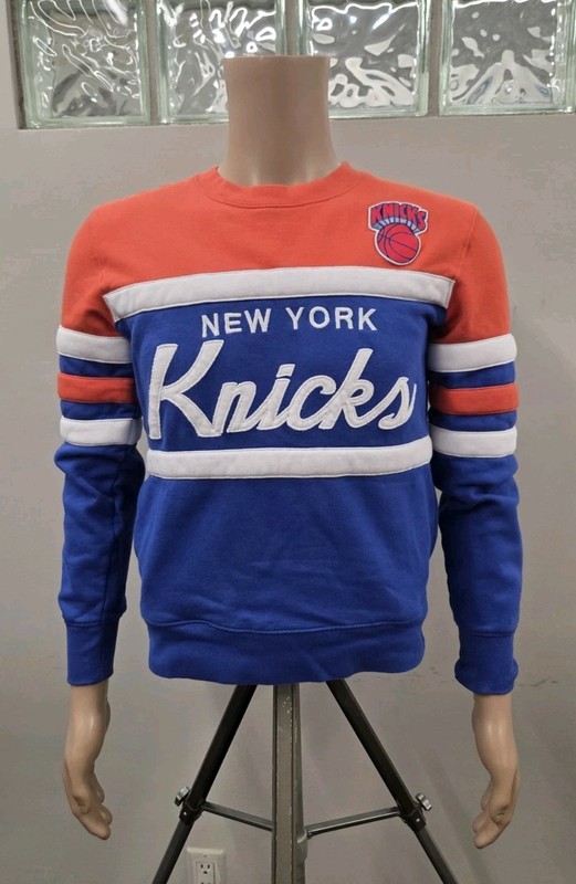 EUC Mitchell & Ness NEW YORK KNICKS Crew Sweatshirt Sz S 2026 CHAMPIONS! Brunson
