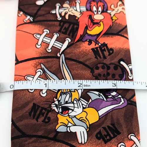 Vintage Looney Tunes Tie NFL American Football 1993 Novelty Bugs Bunny Daffy Taz - Picture 9 of 9