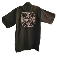 Preços baixos em Botão West Coast Choppers Manga Curta-up, casual