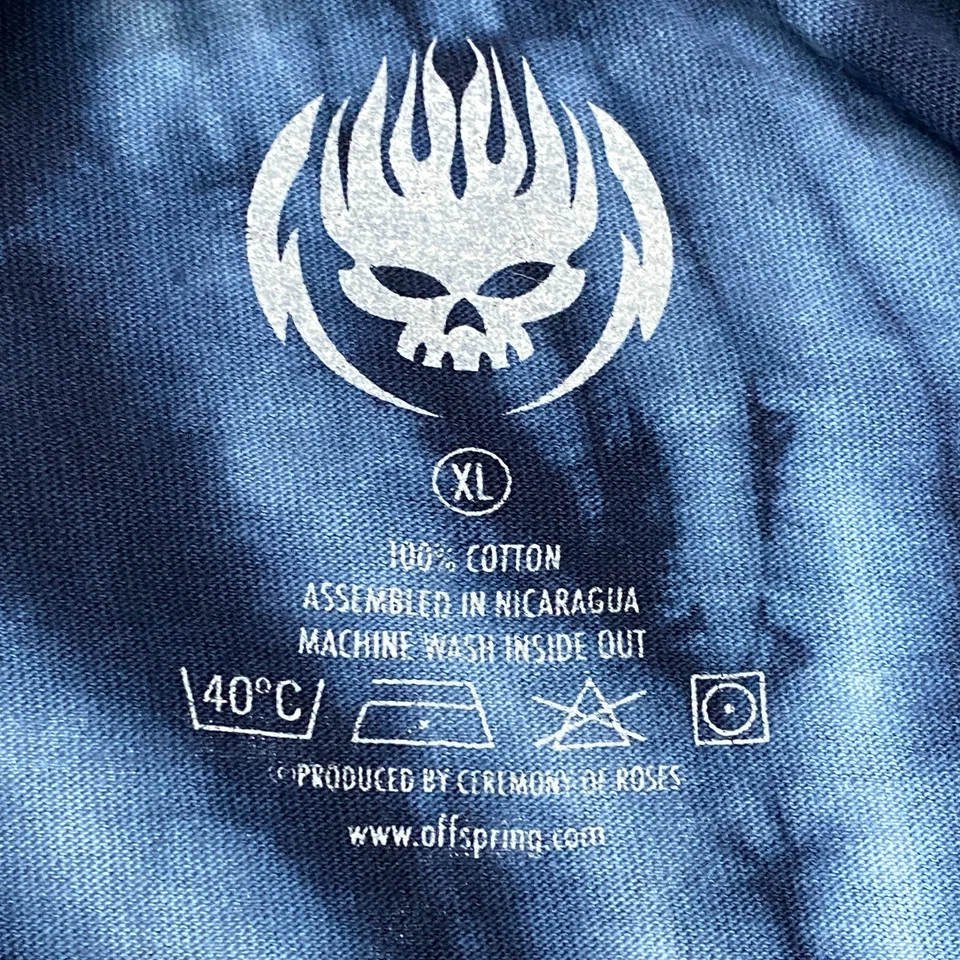 Camisa de gira de conciertos The Offspring para hombre XL Tie Dye Let The Bad Times Roll camiseta azul Foto 4 de 4