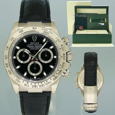 2007 MINT PAPERS Rolex Daytona White Gold 116519 Black Stick Leather Watch  Box