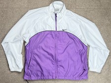 Nike Women Vintage Full Zip Embroidered Nike Spell Out Windbreaker Jacket Size L