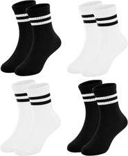 Kids Socks Boys Girls School Athletic Crew Socks 1-12 Years  Soft Cotton, Retro