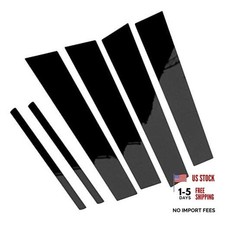 6pcs Black Exterior Door Window Pillar Posts Molding Cover Panel Trim Stickers