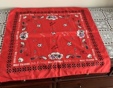 Best Friends Red Square Bandana Tie On Scarf Kitty Cat Kitten Feline Theme 20 In