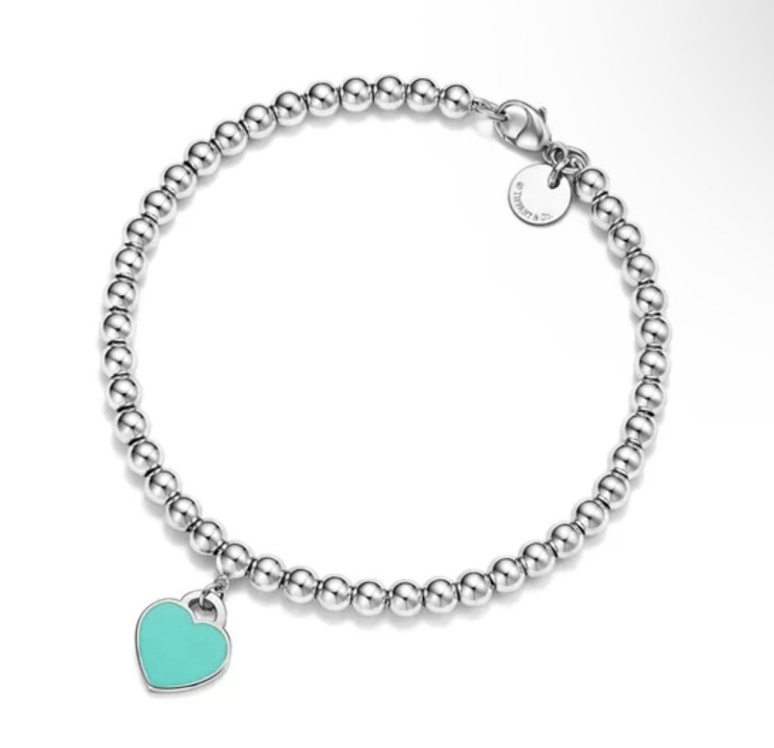 Tiffany & Co Return Tiffany Mint Enamel Mini Heart Tag Beads