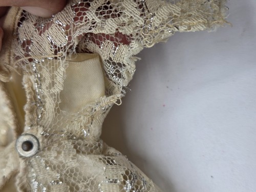Htf Vintage 1960's Barbie White Lace Clone Dress Knee Length Tlc Discoloration - Picture 13 of 23