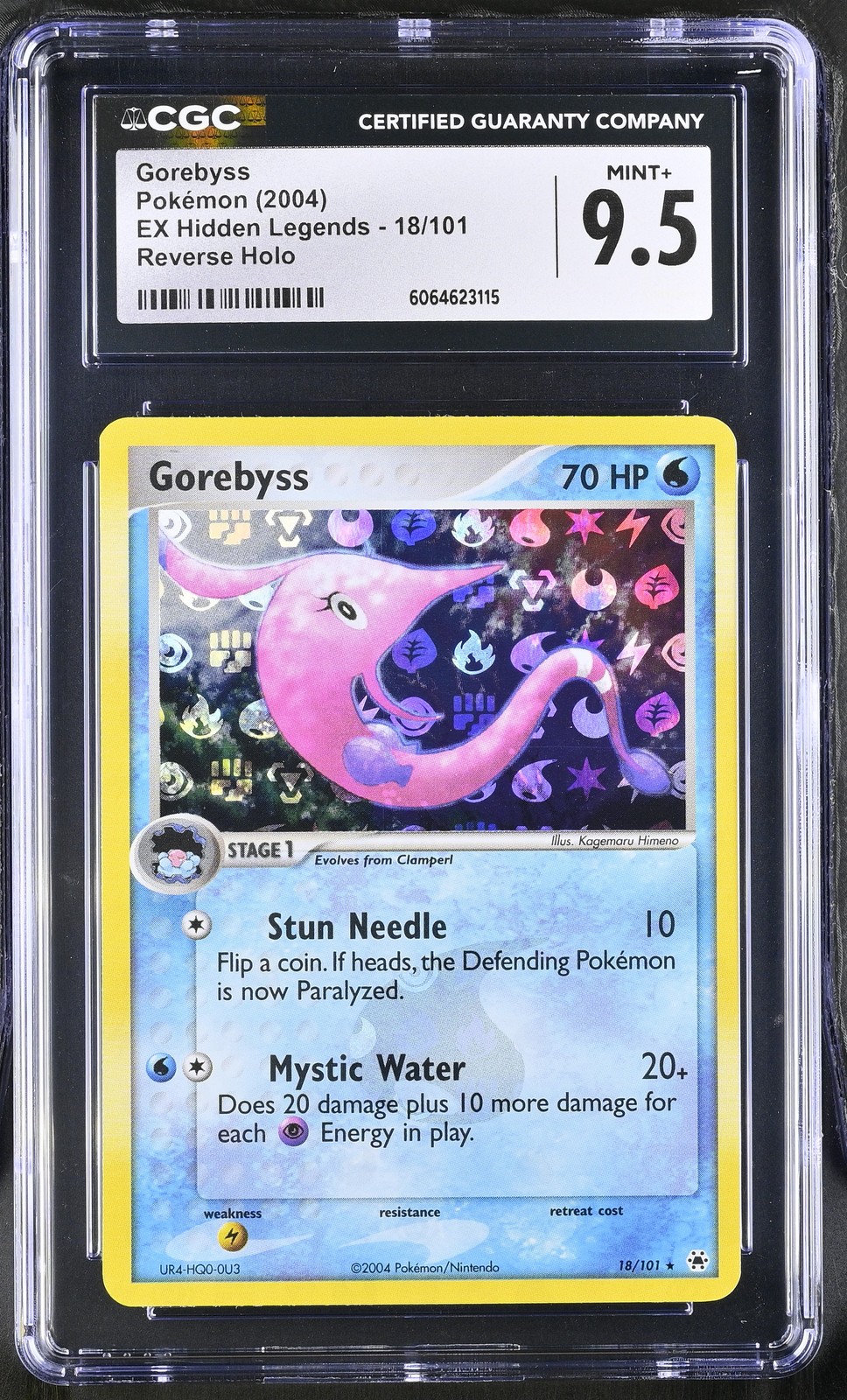 CGC 9.5 MINT+ Gorebyss 2004 EX Hidden Legends 18/101 Reverse Holo Pokemon Card