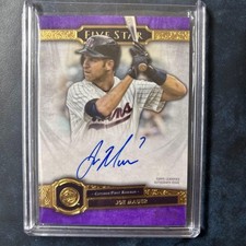 Joe Mauer Topps Five Star Auto Purple /50 Twins On-Card Autograph MLB Card F/S