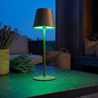Tischlampe AußEnleuchte Gartenlampe Braun Akku Touchdimmer Farbwechsel Led 38 Cm