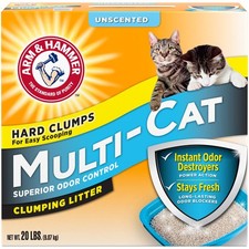 Multi-Cat Clumping Litter Unscented 20 lb Dust Free w/Odor Absorbing Clay 1.00 per pound