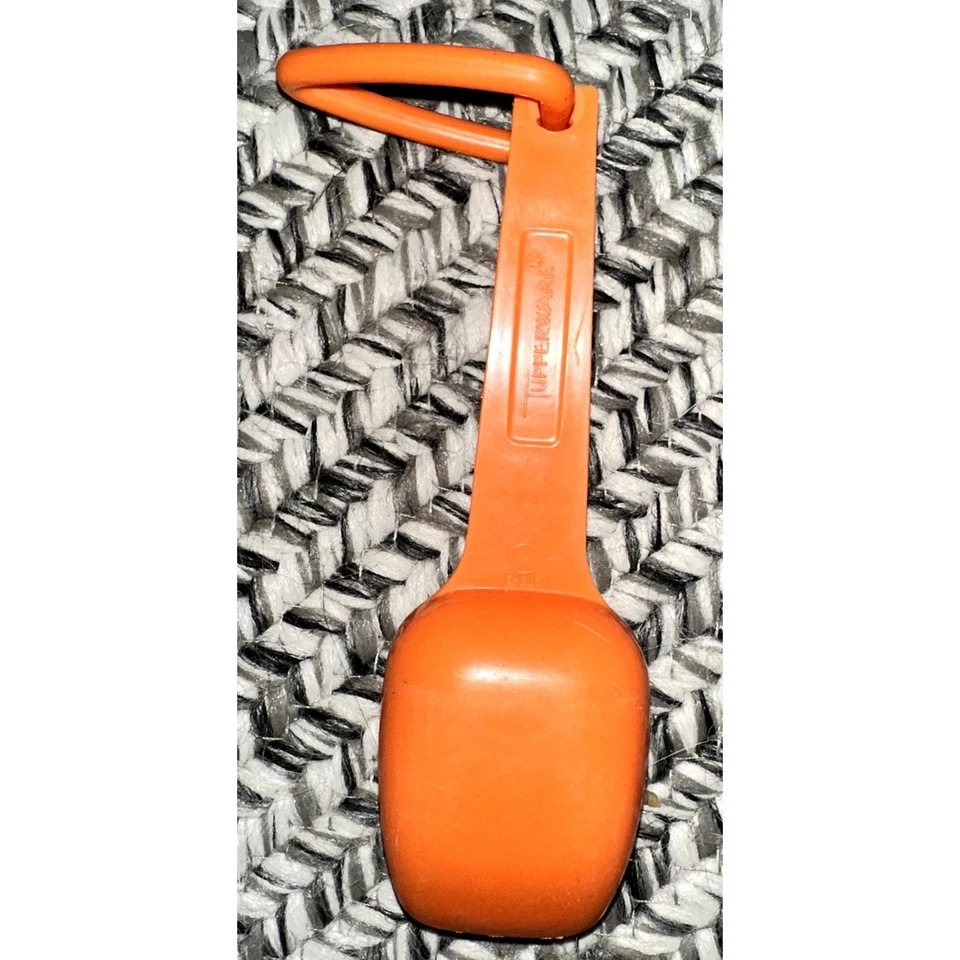 Vintage Tupperware Orange Measuring Spoon 7 Piece Set - Image 2 of 4