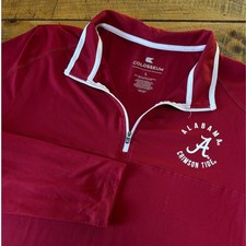 NWT Colosseum Alabama Crimson Tide Mens 1/4 Zip Pullover Sports Shirt Red Large