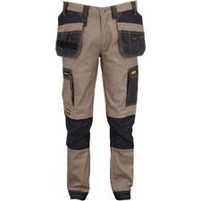 DeWalt Aspen Ripstop Stretch Holster Work Trousers Stone 34L