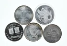 Lot 5 VINTAGE 1 Oz Silver Bars/Rounds Art Bars Collection Poured .999 *446