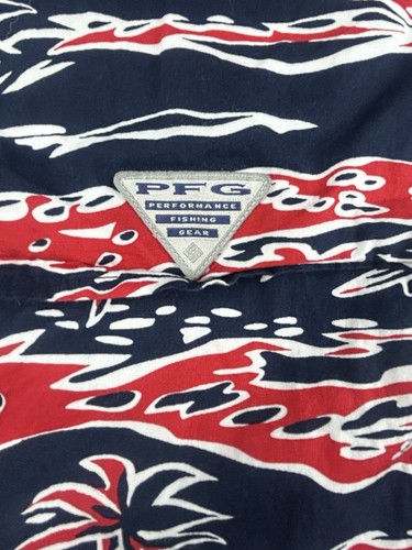 Columbia PFG Shirt Mens 3XT Vented Button Up Short Sleeve Fish All Over Print (E - Picture 7 of 10