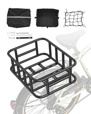VEVOR Rear Bike Basket Medium Bicycle Basket Cargo Net Rainproof Cover Liner