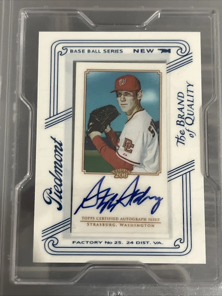 2010 Topps 206 Mini Framed Piedmont Stephen Strasburg RC PSA AUTO DNA 10 Low POP - Image 3 of 4