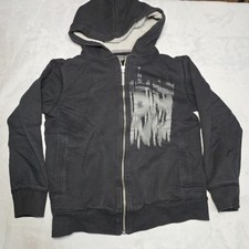 DKNY Boys Black Full Zip Hooded Fleece Jacket skater