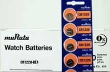 Box of 100 Murata formerly Sony CR1220 Lithium 3-Volt Battery Genuine Exp.2033