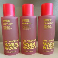 Victorias Secret Pink Warm  Cozy On Vacation 3 Mist Lotion 8.4 Oz New