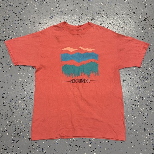 Vintage 90s Hanes Breckenridge Colorado Graphic Shirt USA Single Stitch XL
