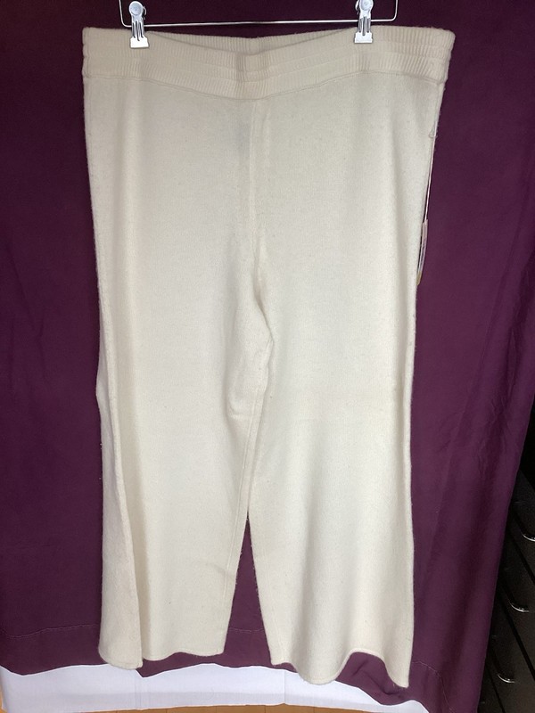 Summersalt Women’s Ivory wide-leg pants wool/cashmere blend Sz XL