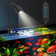 3W Fish Tank Light 3 Color Modes Clip on Aquarium Spotlight with Adjustable F...