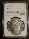 1878-CC Morgan Silver Dollar NGC MS63 First Year Carson City Mint Rare