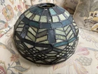 VINTAGE STAINED GLASS LAMPSHADE      9” X 5”