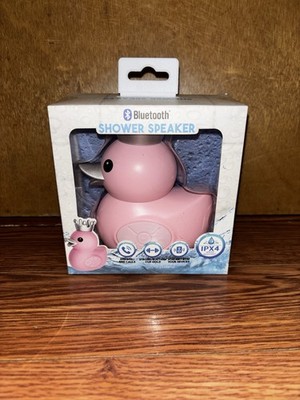 Pink Rubber Duck Bluetooth Wireless Shower Speaker Water Resistant Metallic