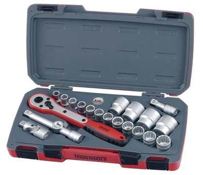 TENGTOOLS T1221 Metrische Steckschlüssel-Satz 21 Stück 1/2in Laufwerk mit Koffer