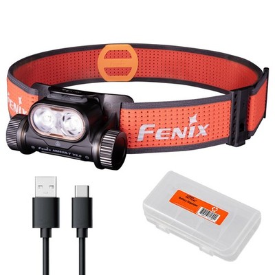 Running Headlamp 1600 Lumen Dual Beam USB C Rechargeable Fenix HM65R-T