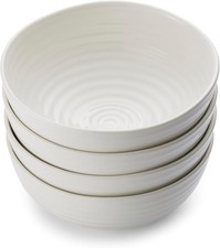 Image of Sophie Conran for Portmeirion Noodle Bowls Porcelain White 18cm Set of 4 FREEP&P