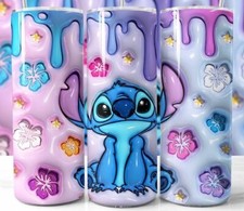 LILO  STITCH 3D INFLATED TUMBLER CUP 20oz STAINLESS STEEL LEAK PROOF LID/STRAW
