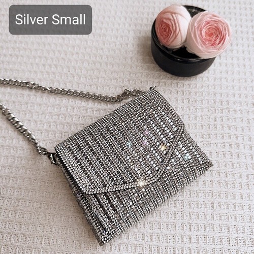Damen Abendtasche Kette Schultertasche Hochzeit Party Strass Glitzer Clutch - Bild 26 von 31