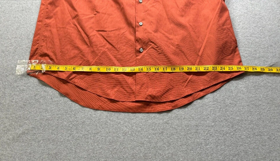 Pronto Uomo Mens Dress Shrit 38/39 Tall 18.5 Non-Iron Burnt Orange - Image 4 of 4